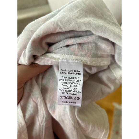 Anna Cate Pink Floral Block Print Shirred Ruffle Sleeve Midi Dress - Picture 7 of 8